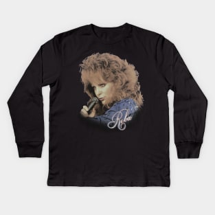 Reba McEntire // Vintage Faded 80s Kids Long Sleeve T-Shirt